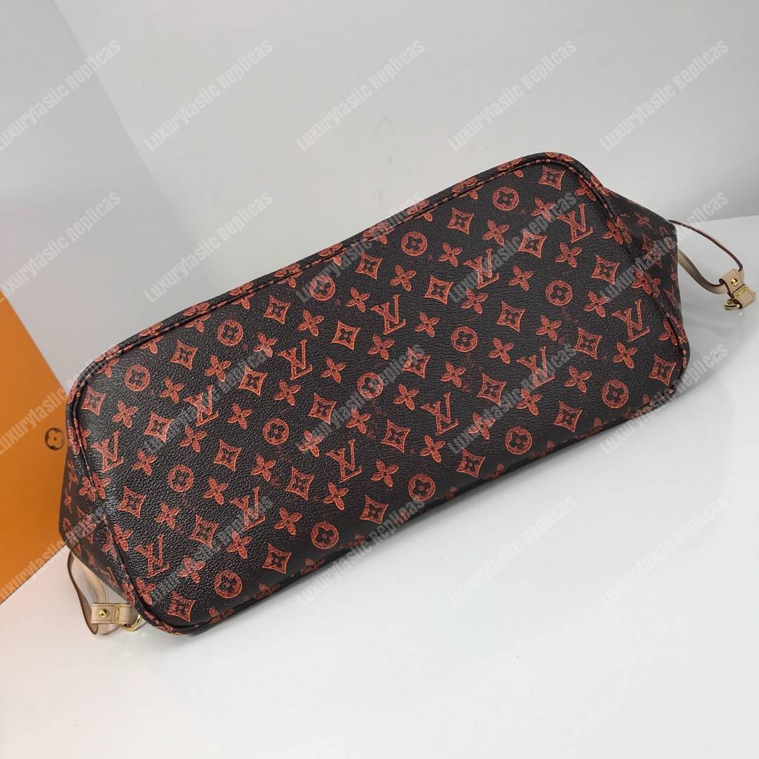 LV Neverfull MM Catogram Brown/Orange