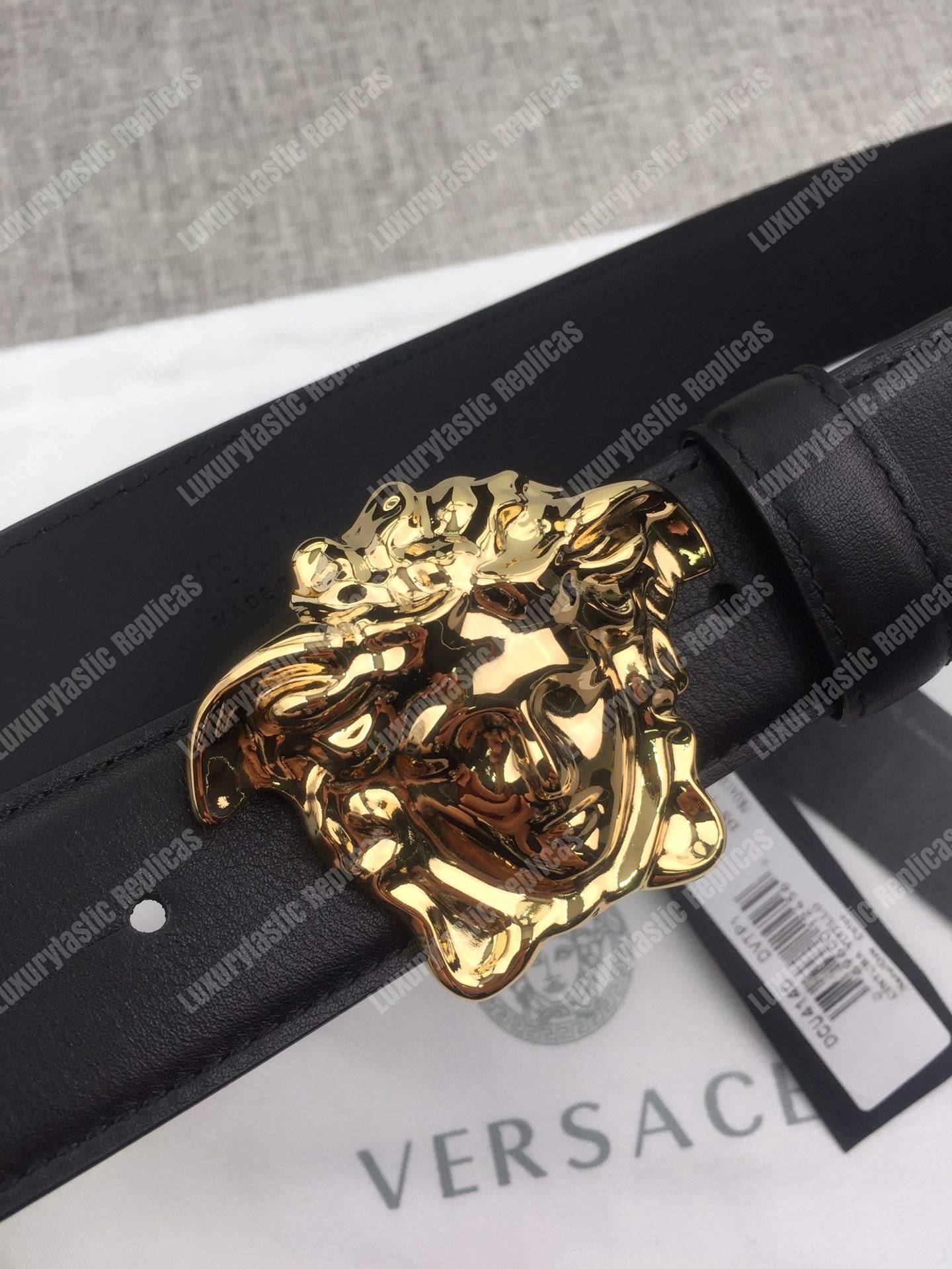 Versace Palazzo Belt with Gold Medusa Buckle