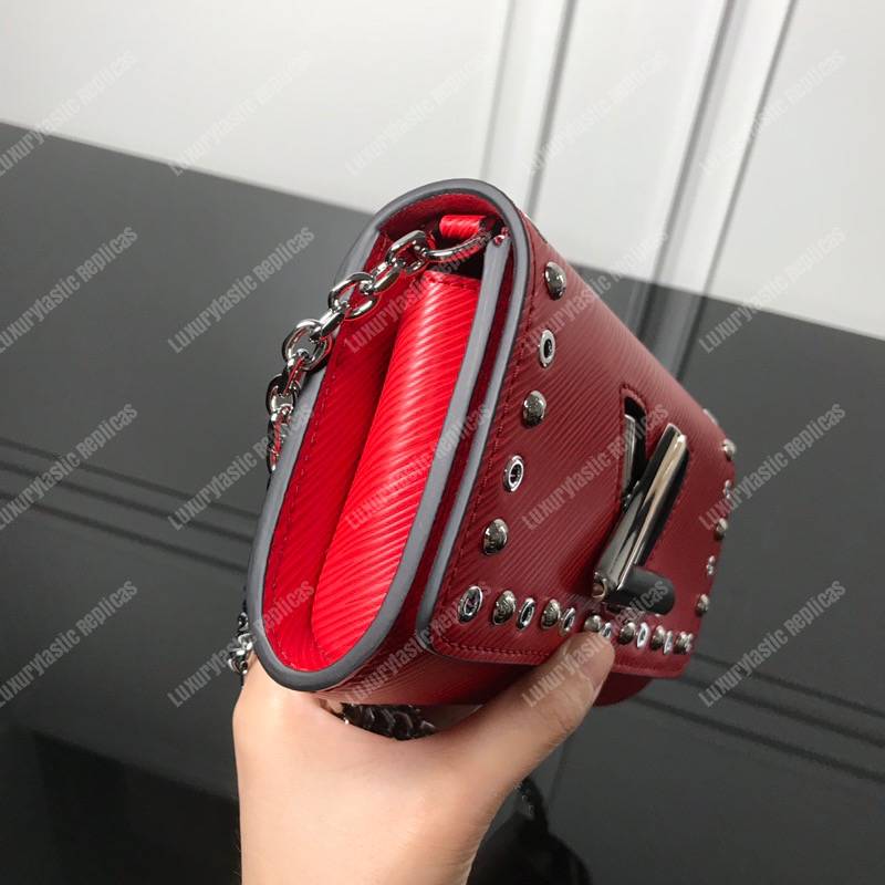 LV Twist Chain Wallet Epi Leather Red