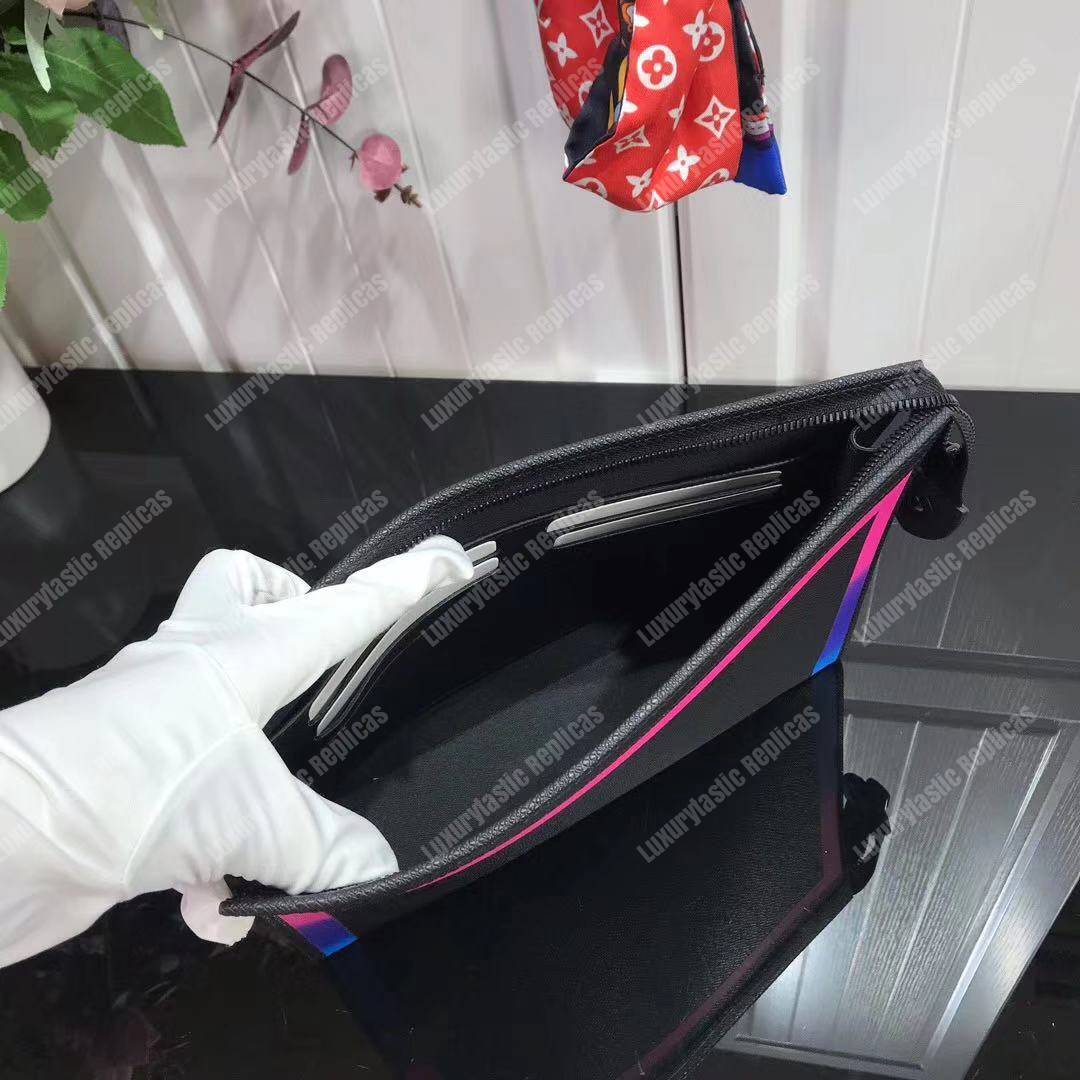 LV Abloh Pochette Voyage MM Taiga Leather