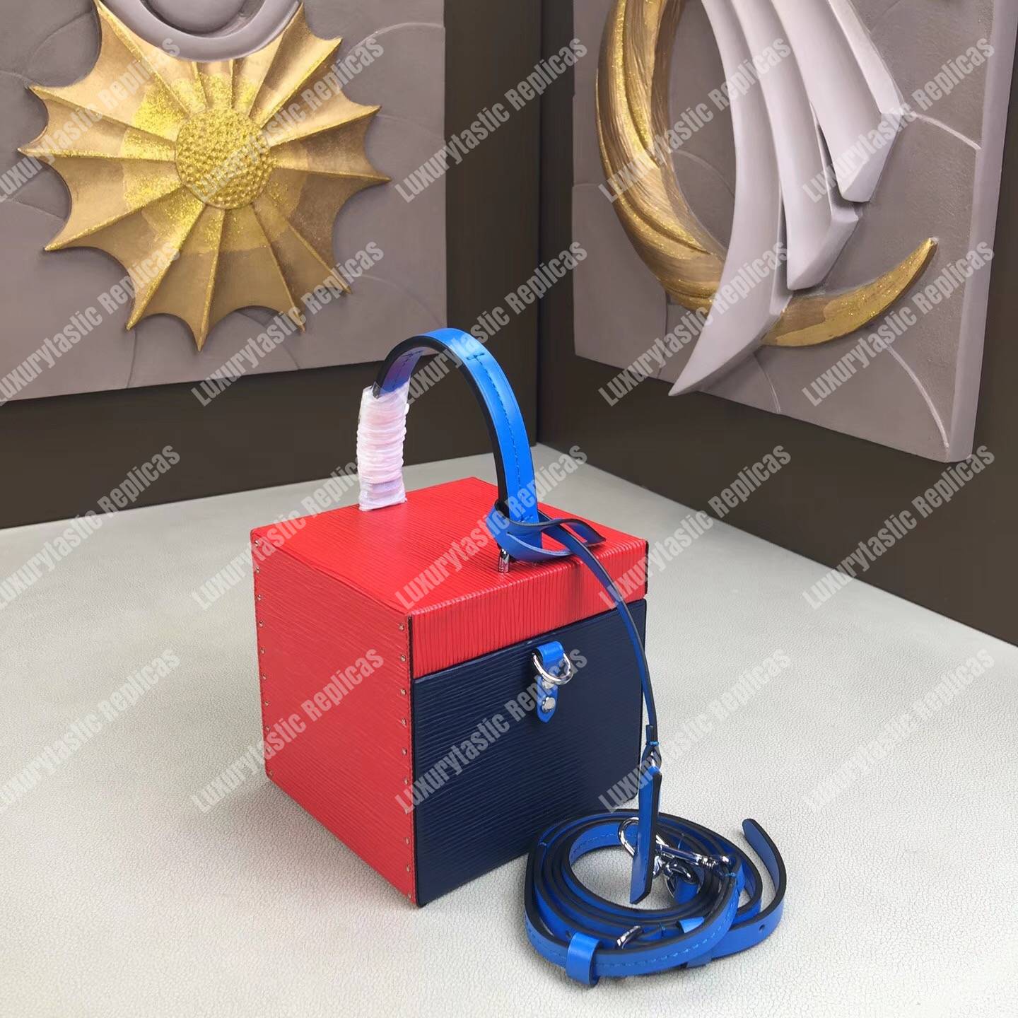 LV Bleecker Box Epi Leather Indigo Coquelicot