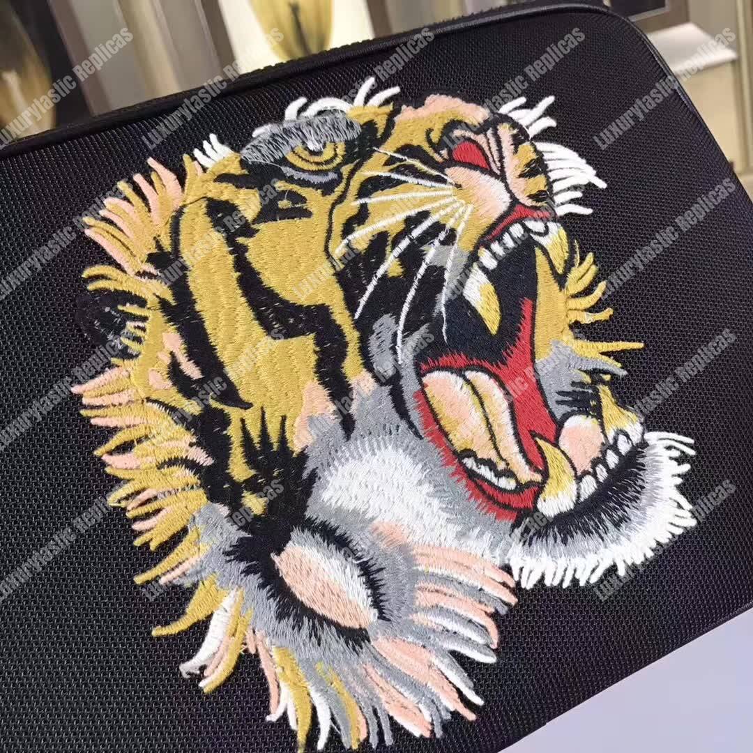 G*u*i techno canvas tablet case with embroidery tiger