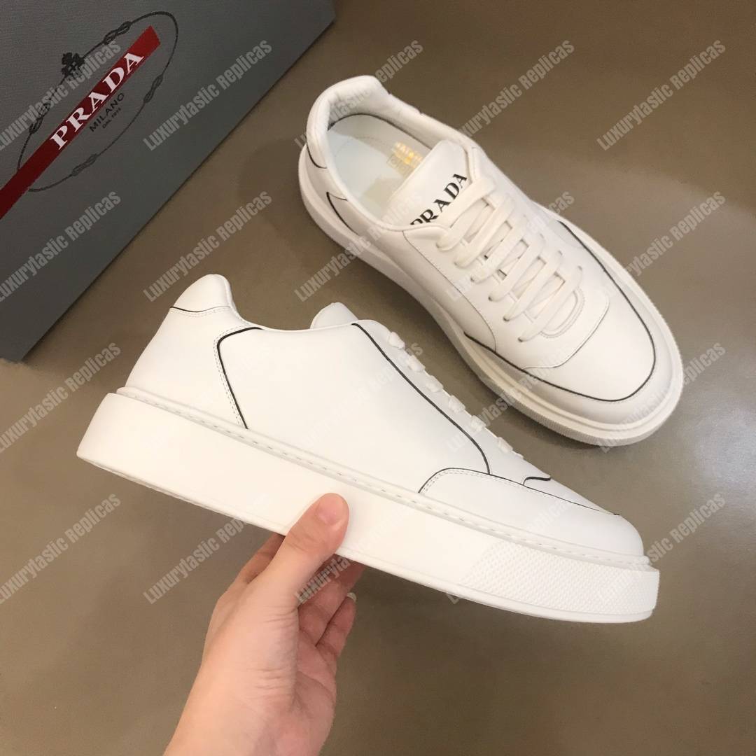 Pra*a leather sneakers white/black linning