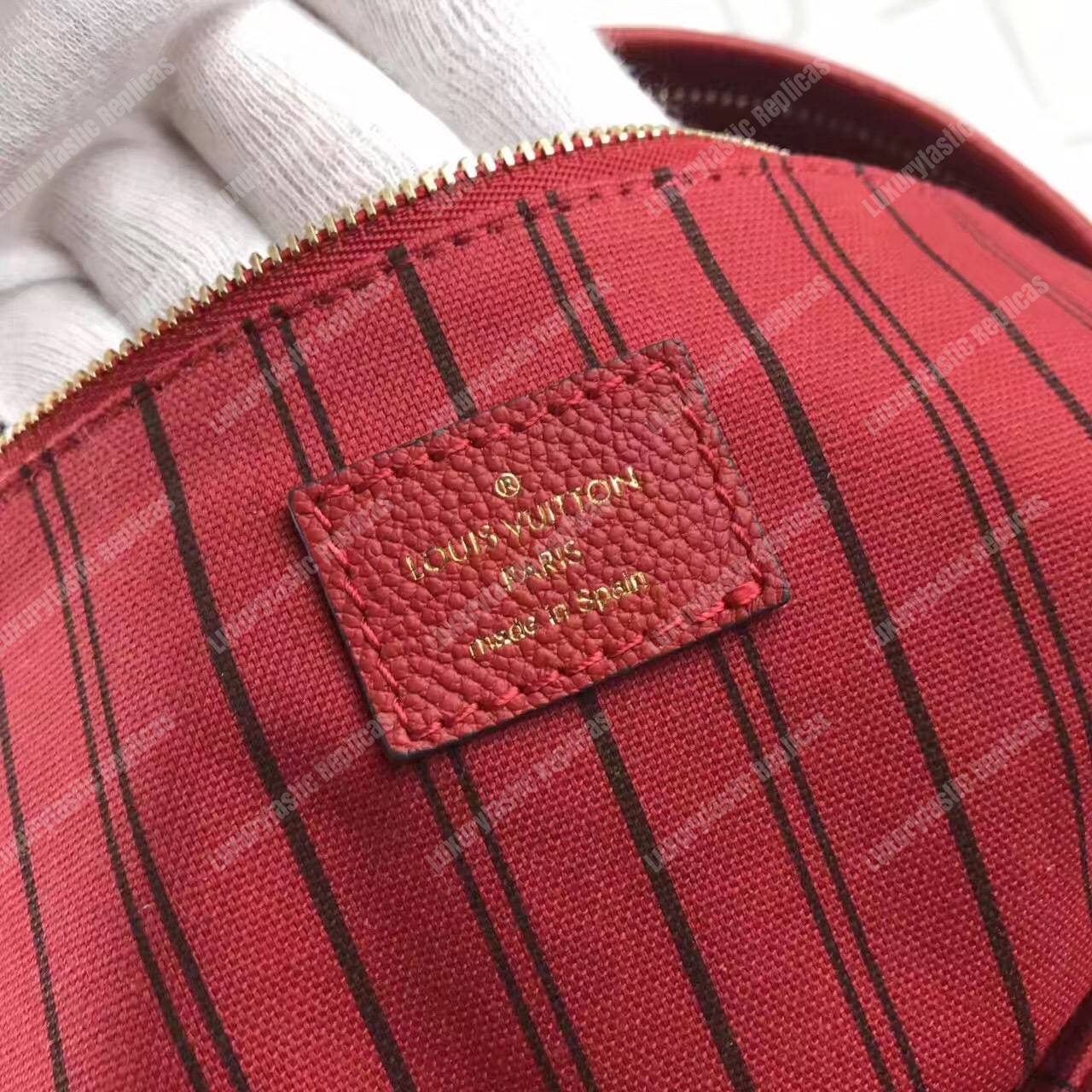 LV Sorbonne Backpack Monogram Empreinte Leather Cerise