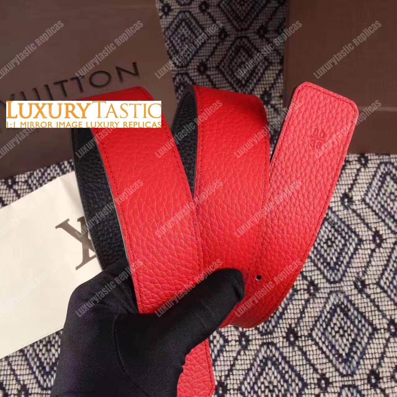 LV Silver Initiales 40MM Reversible Leather Belt