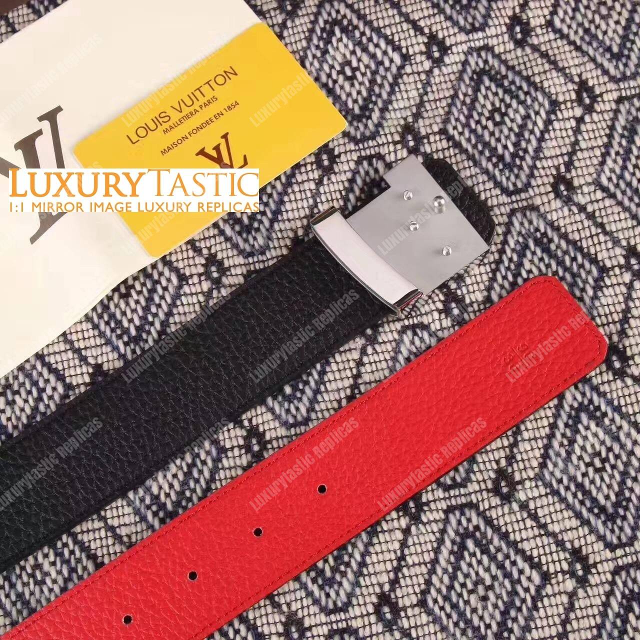 LV Silver Initiales 40MM Reversible Leather Belt
