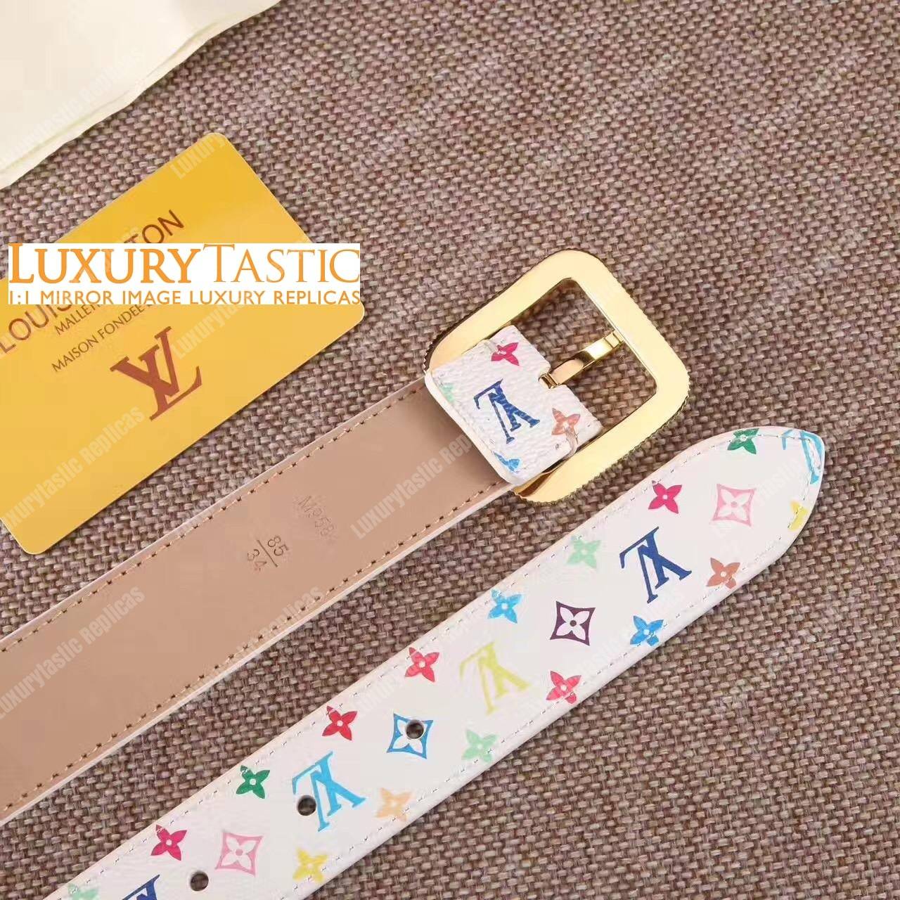 LV Malletier Belt 30mm Takashi Murakami Edition White
