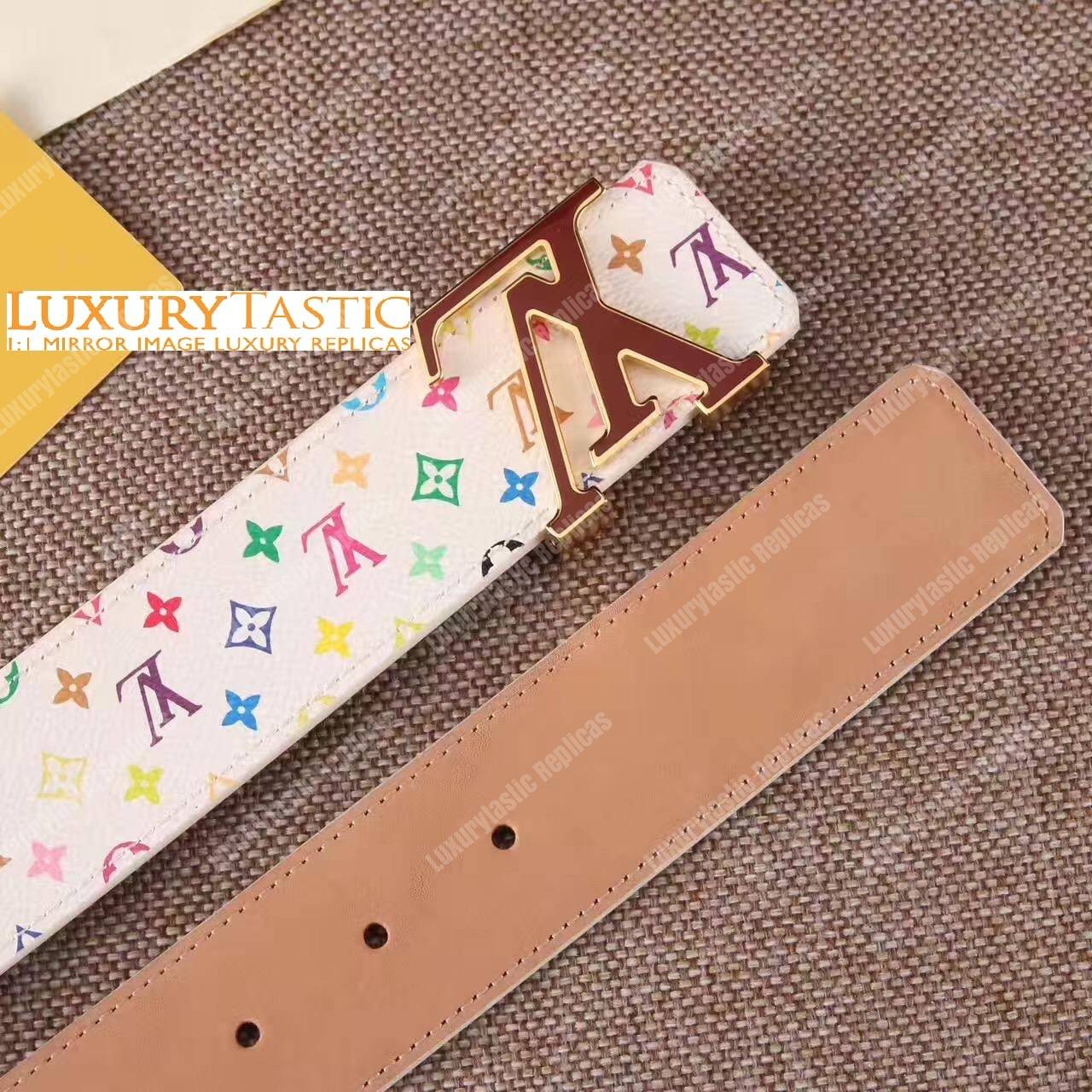 LV Initiales 40MM Belt Takashi Murakami Edition White
