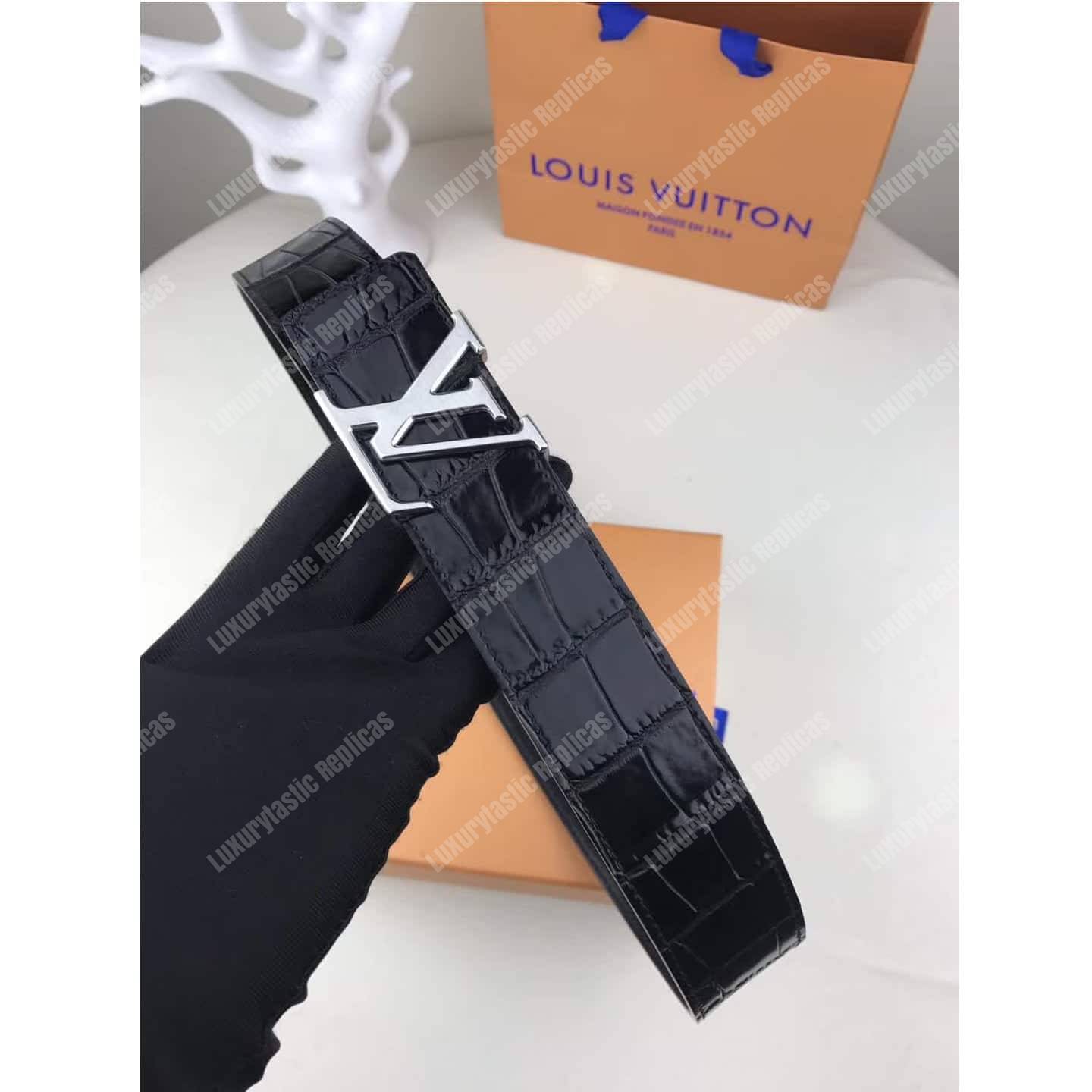LV Initiales 40MM Crocodilien Brilliant Leather