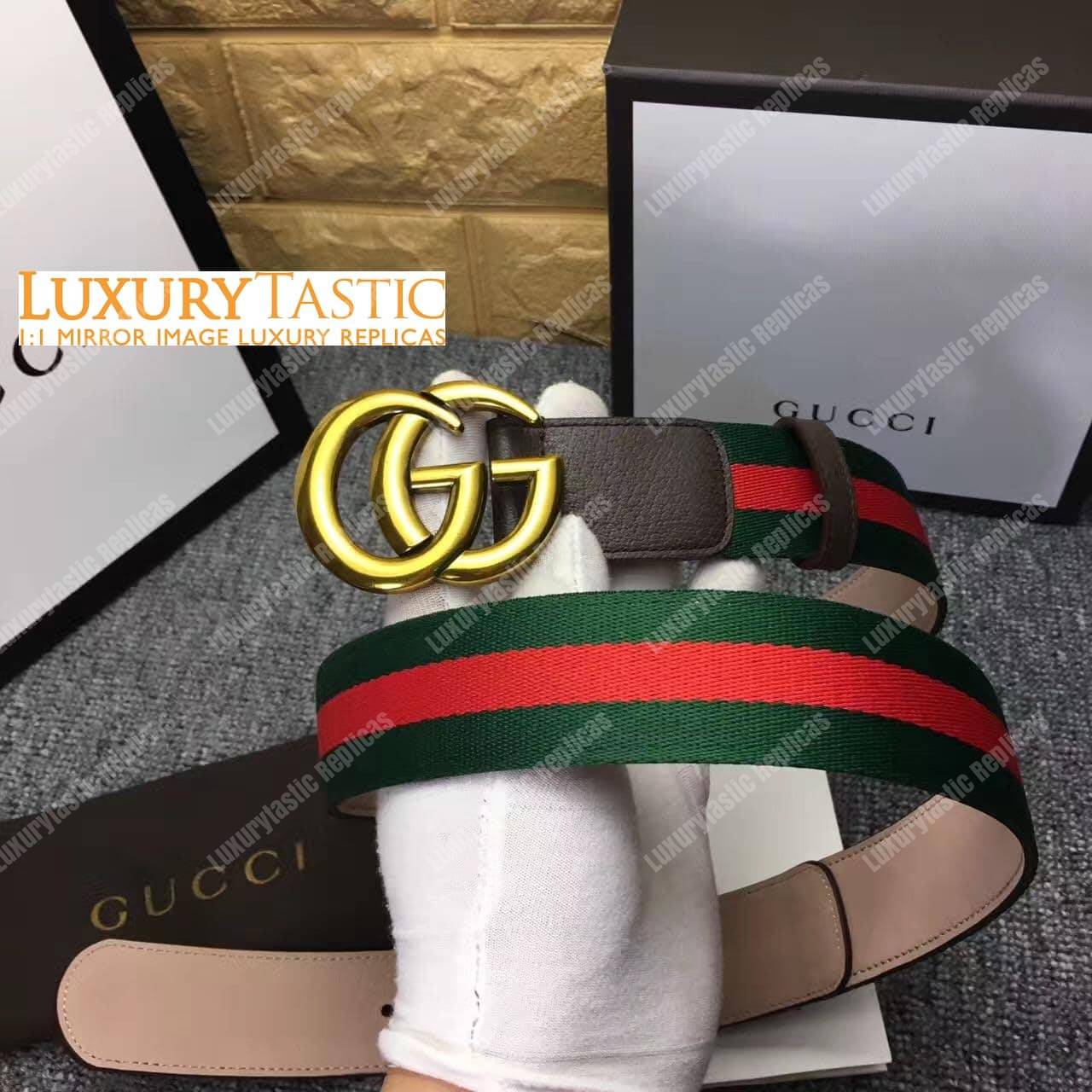 G*u*i web belt with double g buckle