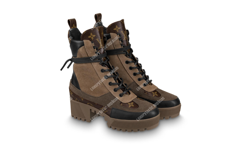 LV Laureate Platform Desert Boot Beige