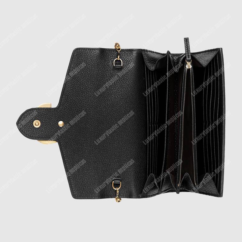 G*u*i gg marmont leather mini chain bag black