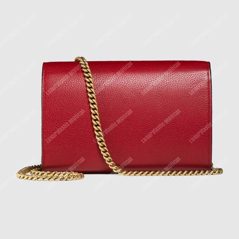 G*u*i gg marmont leather mini chain bag red