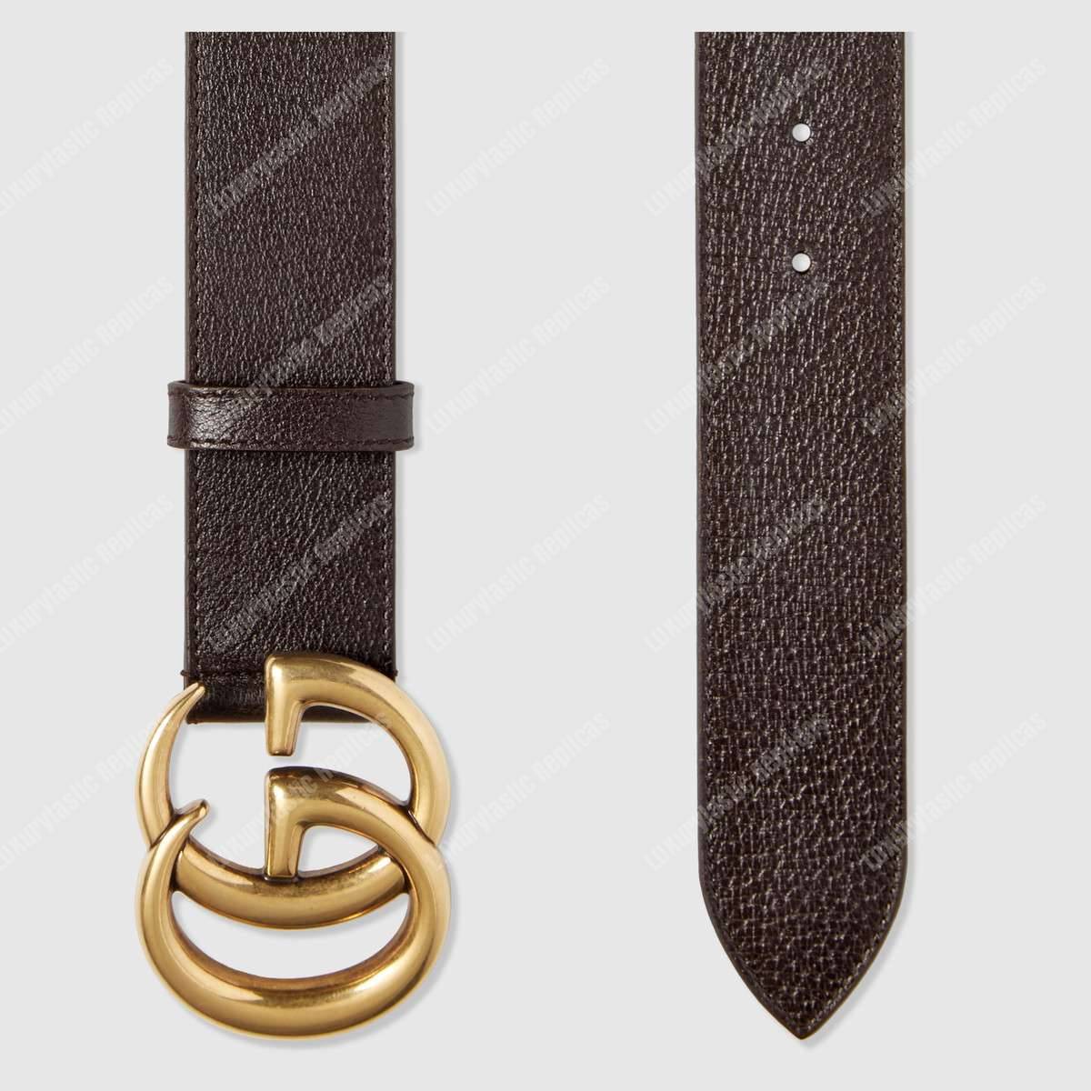 G*u*i brown leather belt with double g buckle