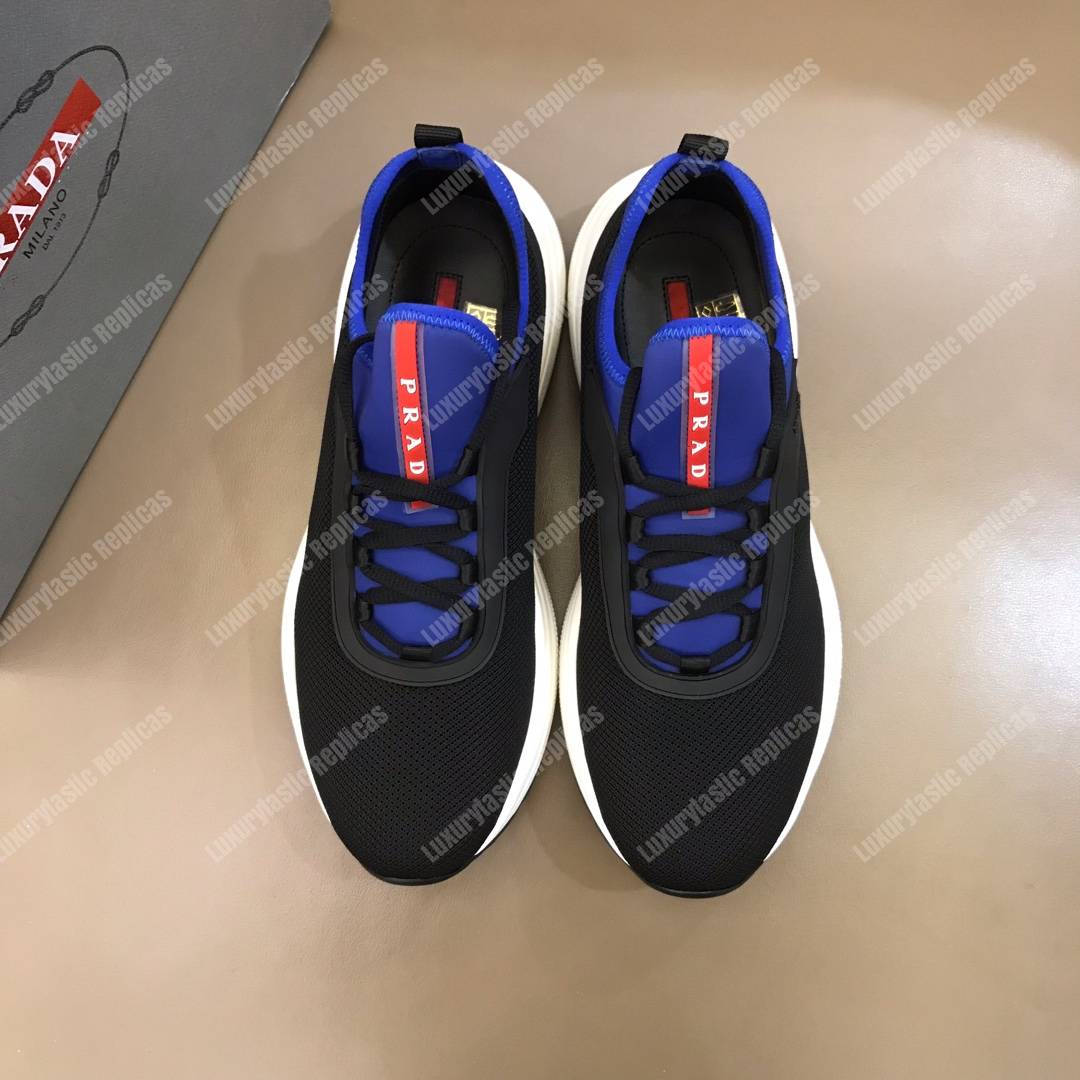 Pra*a mesh and neoprene sneakers blue