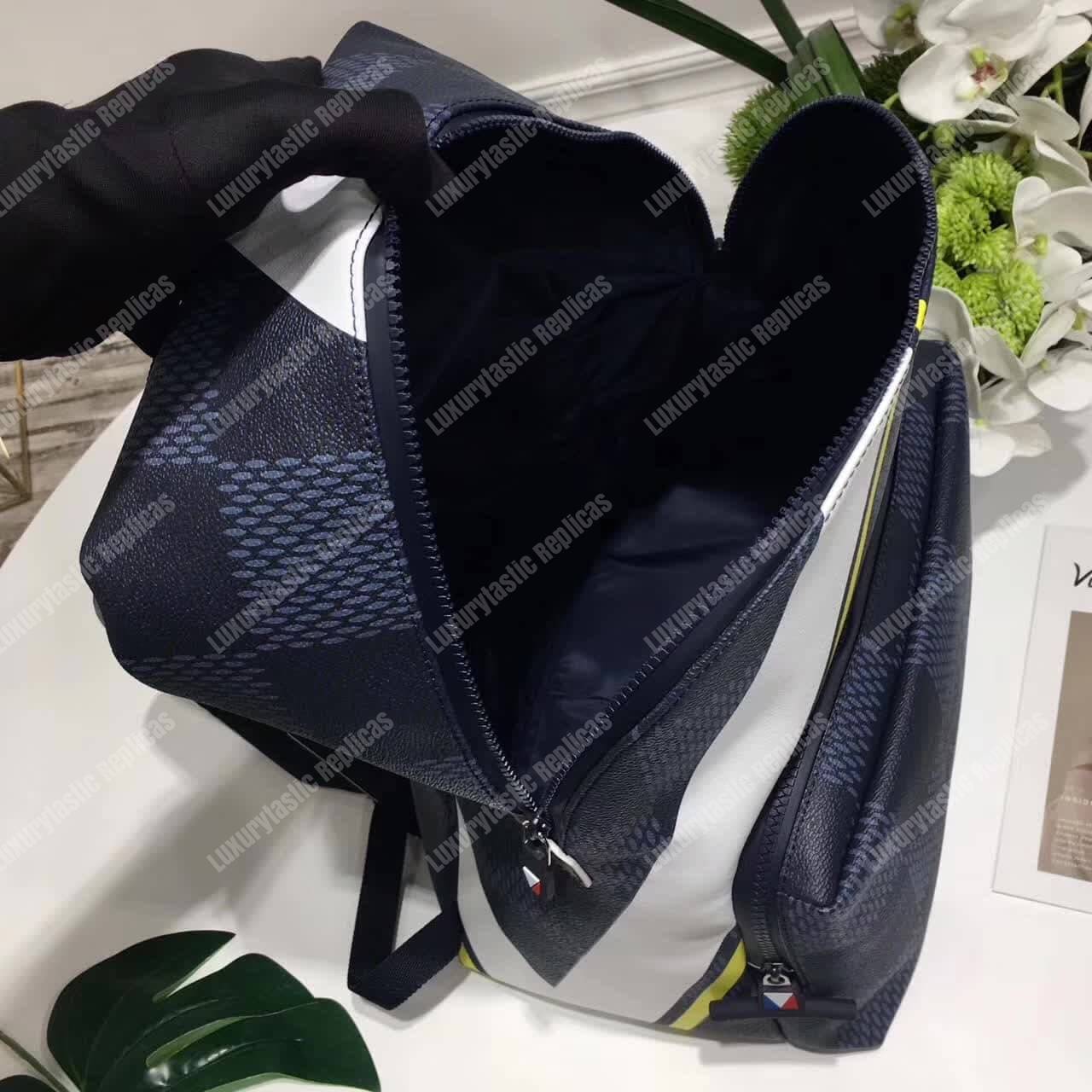LV Apollo Backpack Damier Cobalt Canvas Yellow