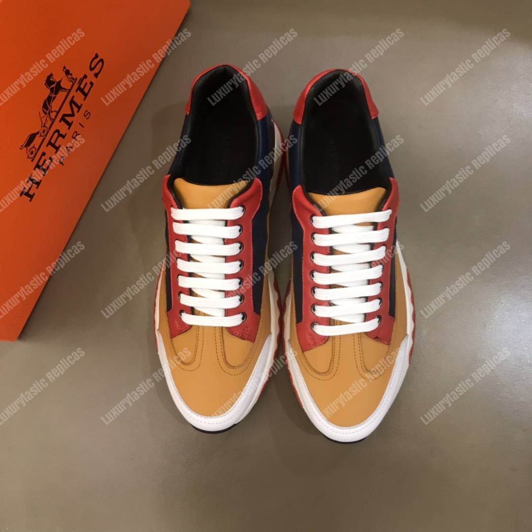H**mes trail sneaker blue/orange/red