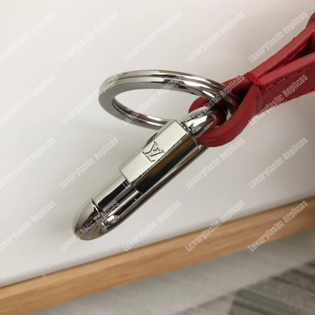 LV Harness Dragonne Bag Charm and Key Holder Taurillon leather Red