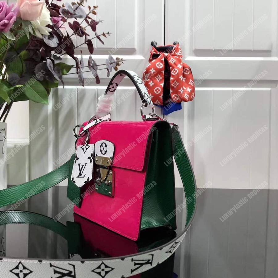 LV Spring Street Monogram Vernis Rose Pop