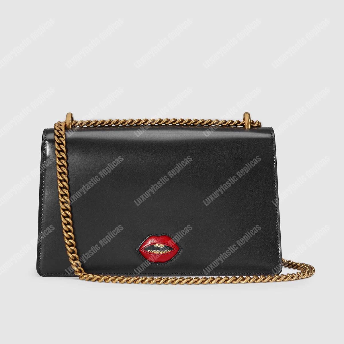 G*u*i gg marmont leather shoulder bag hearts black