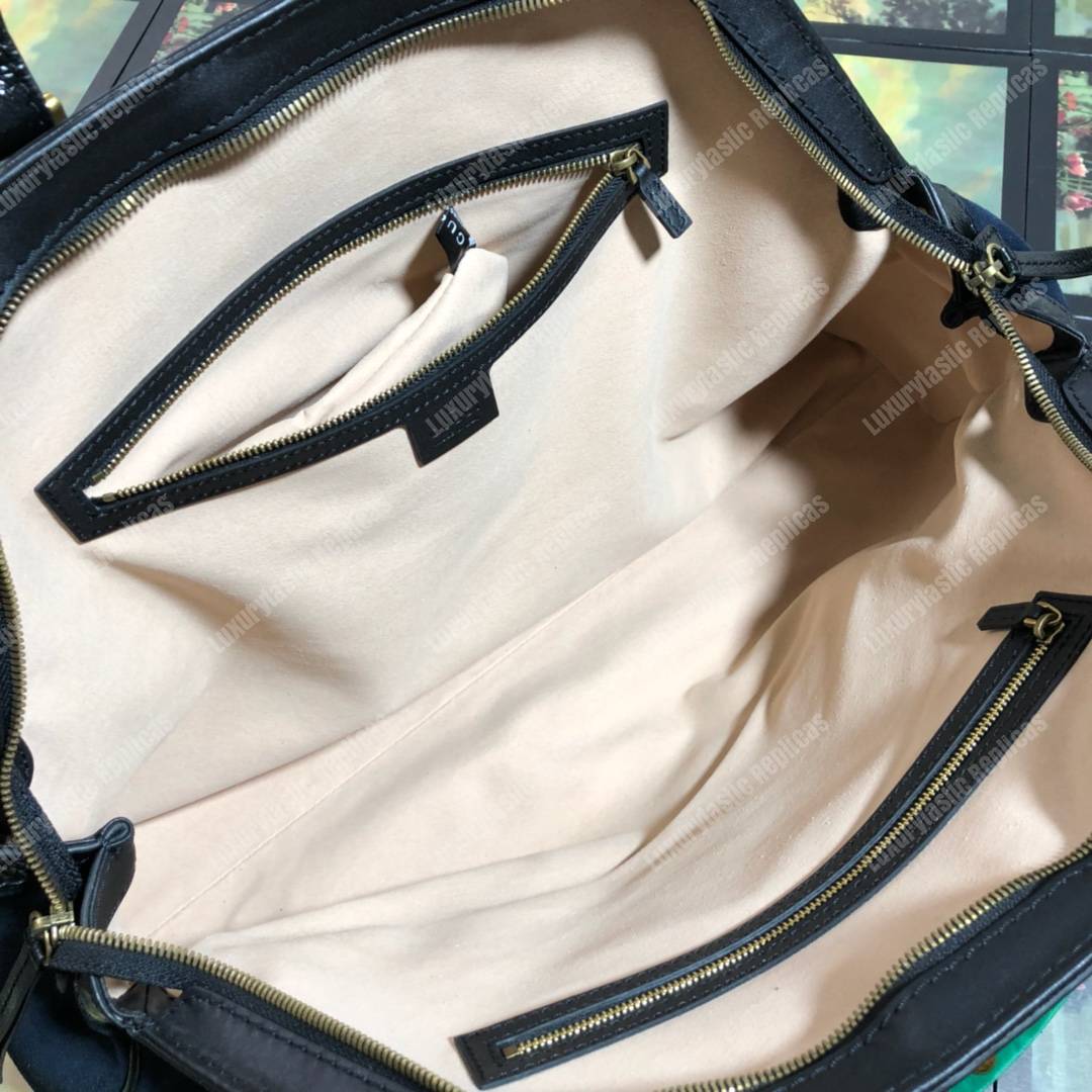 G*u*i re(belle) large top handle tote suede blue