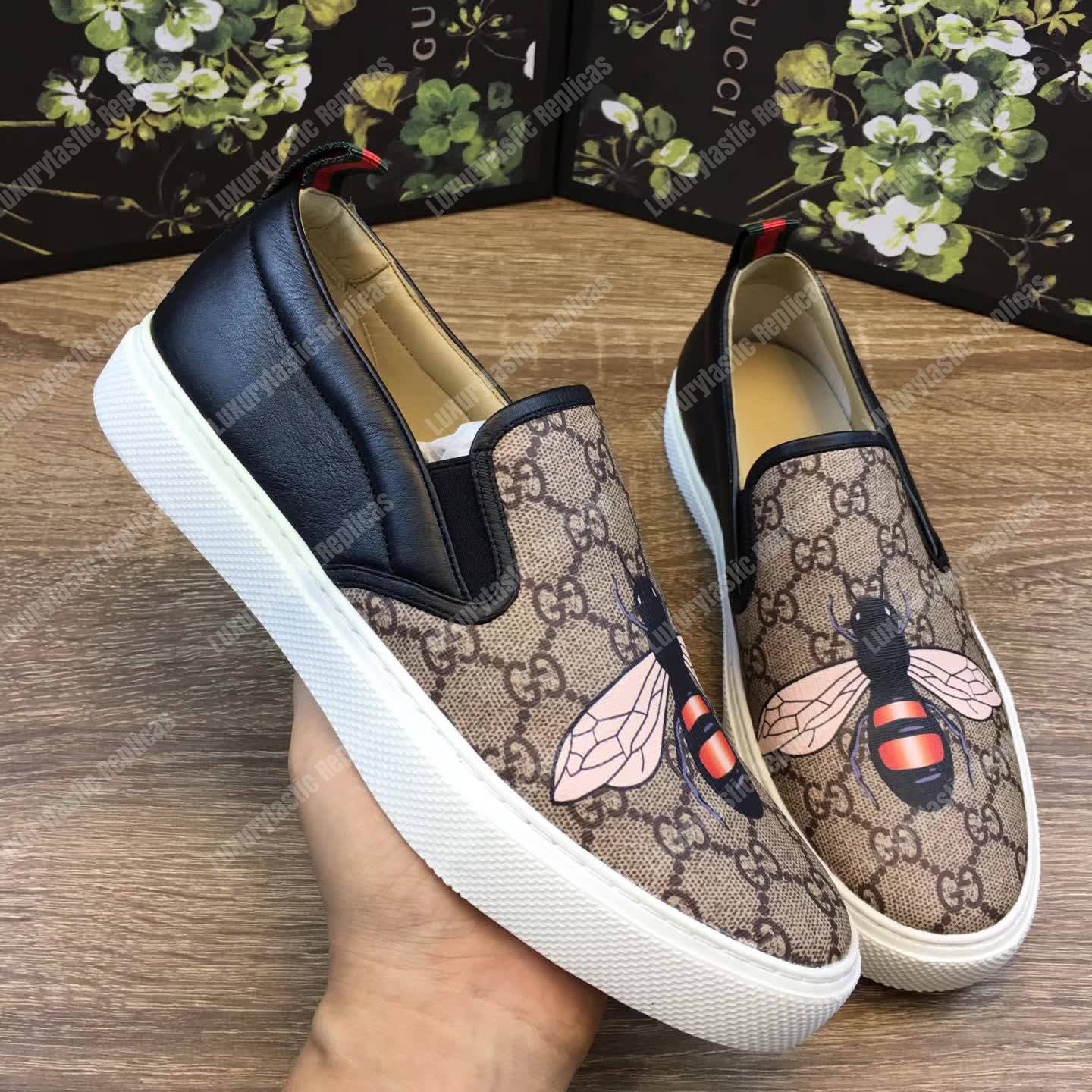 G*u*i gg sup*e bee slip-on sneaker