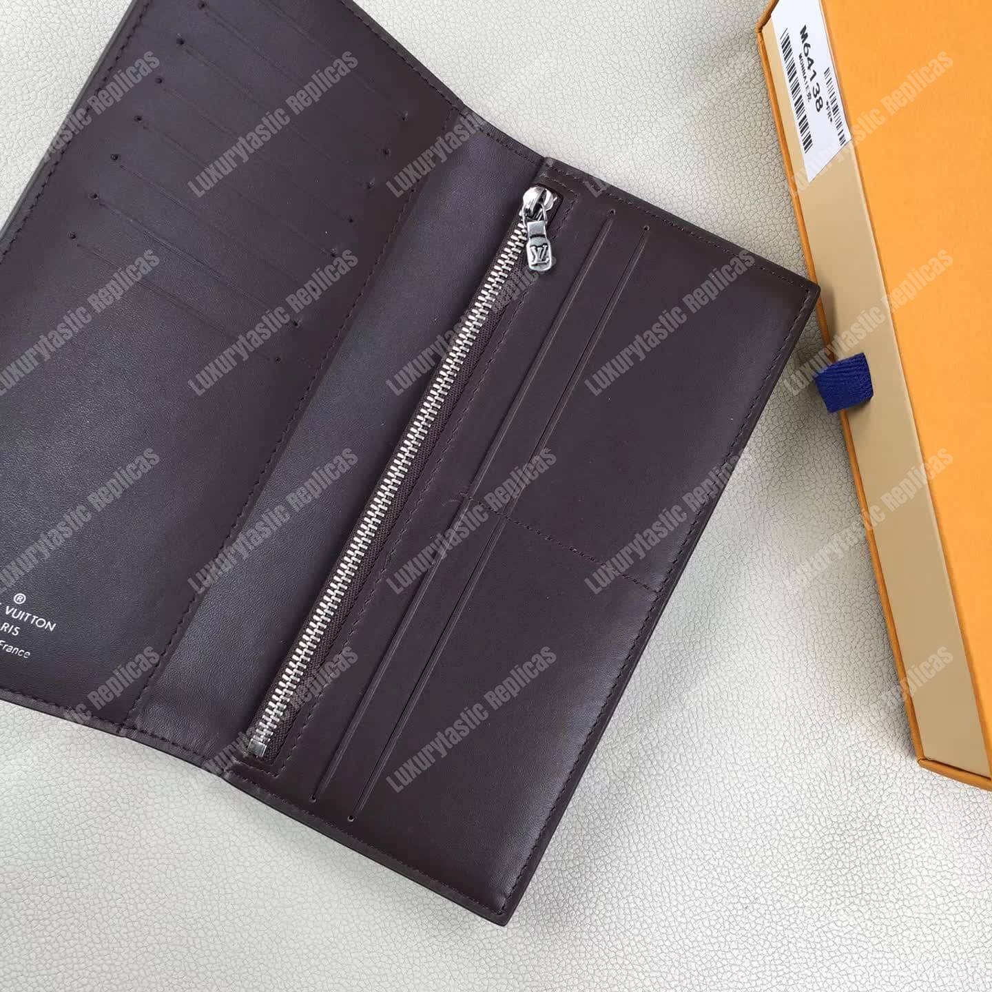 LV Long Coin Wallet Utah Leather Marron