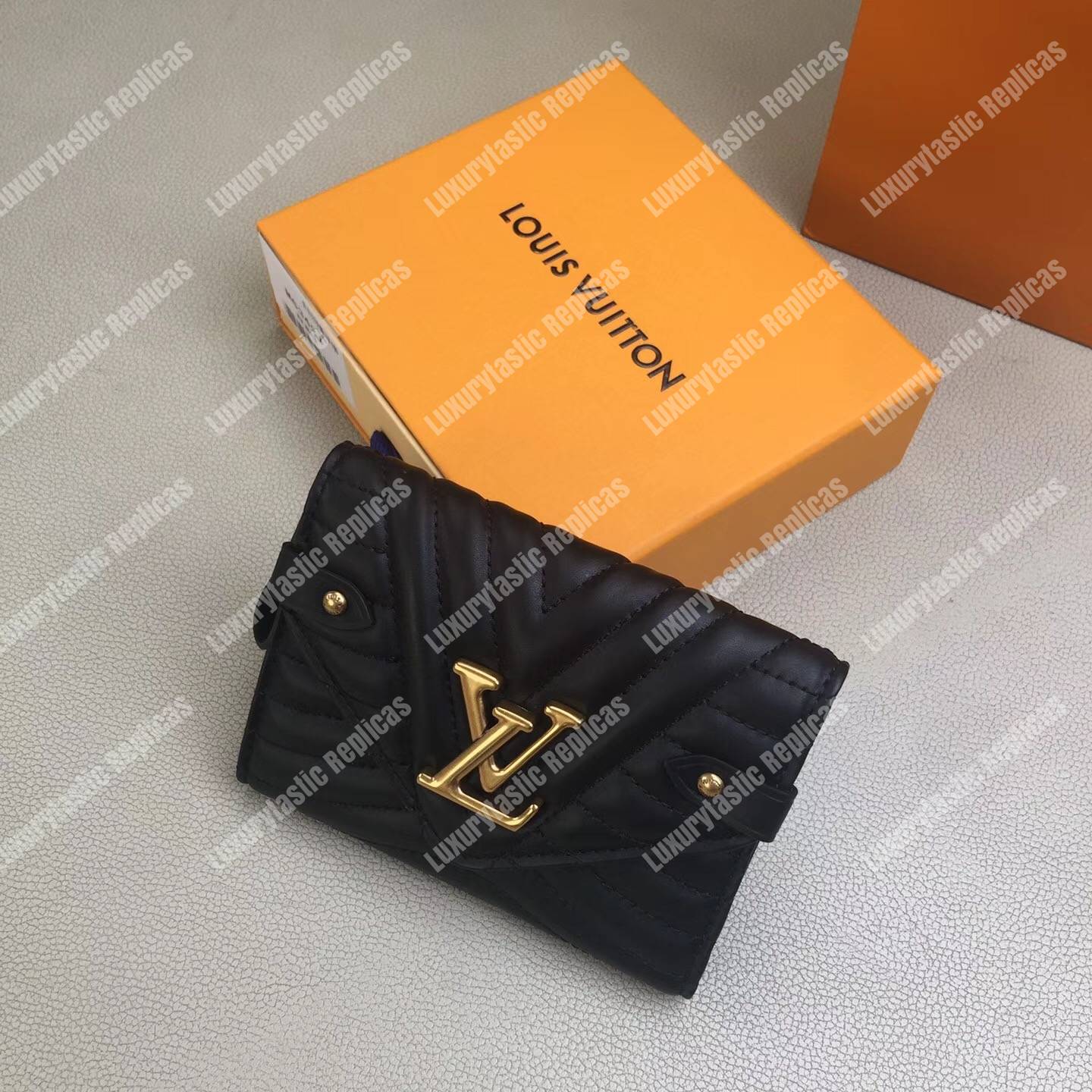 LV New Wave Compact Wallet Black