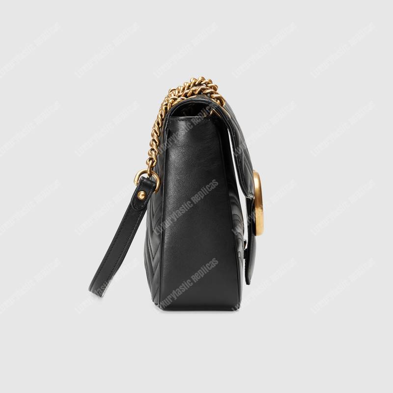 G*u*i gg marmont medium matelasse shoulder bag black