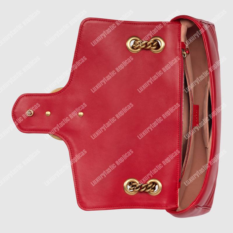 G*u*i gg marmont medium matelasse shoulder bag hibiscus red