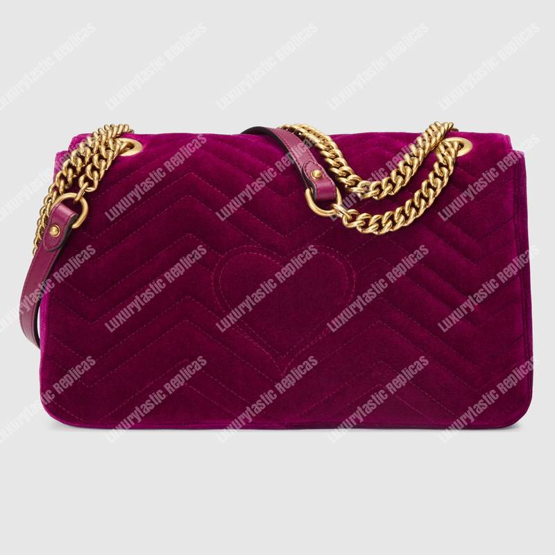G*u*i gg marmont medium velvet bag loved bordeaux