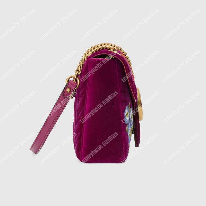G*u*i gg marmont medium velvet bag loved bordeaux