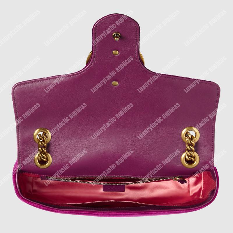 G*u*i gg marmont medium velvet bag loved bordeaux