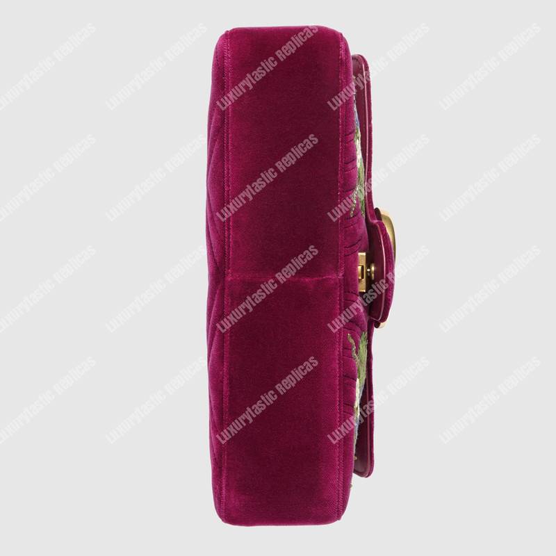 G*u*i gg marmont medium velvet bag loved bordeaux