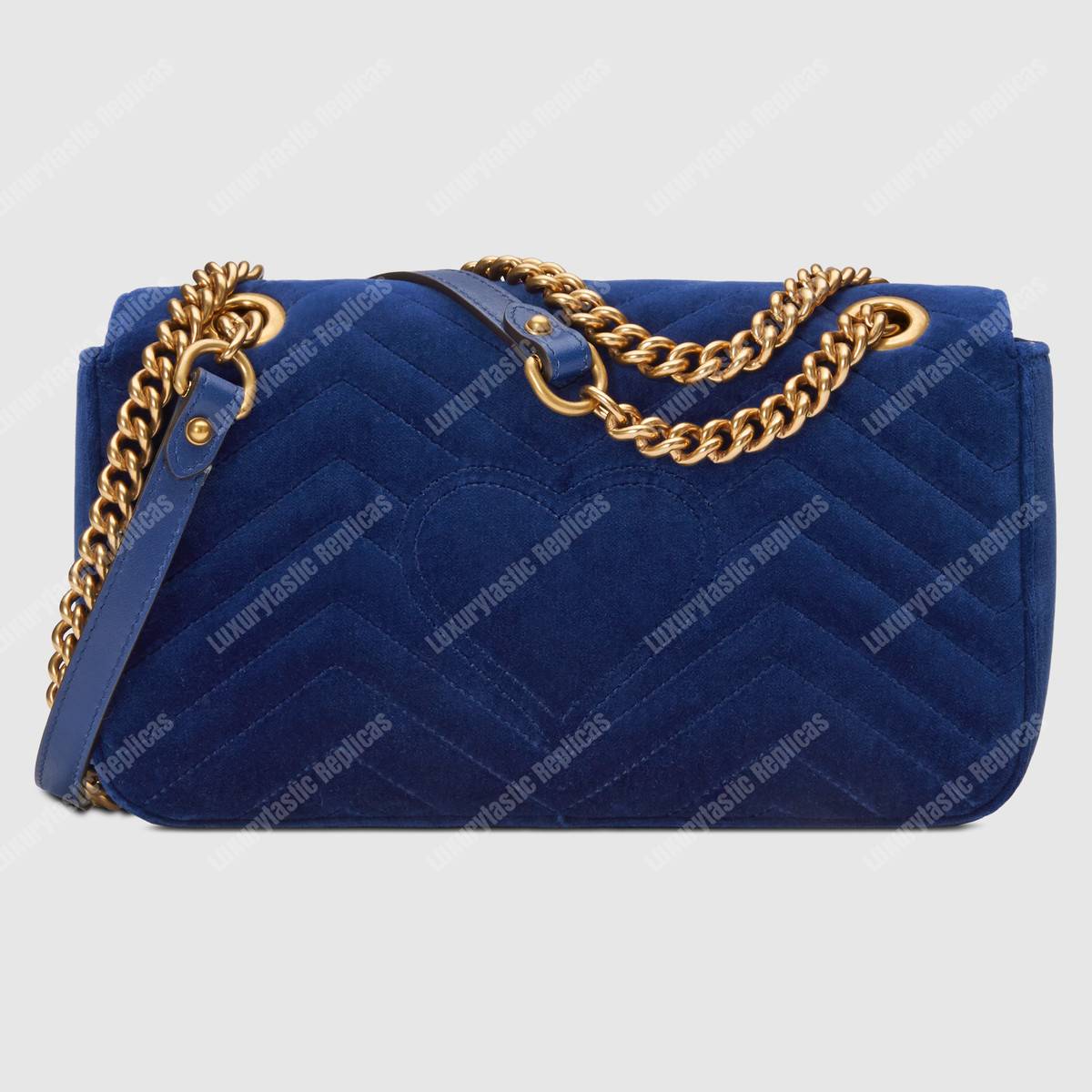 G*u*i gg marmont velvet small shoulder bag cobalt blue