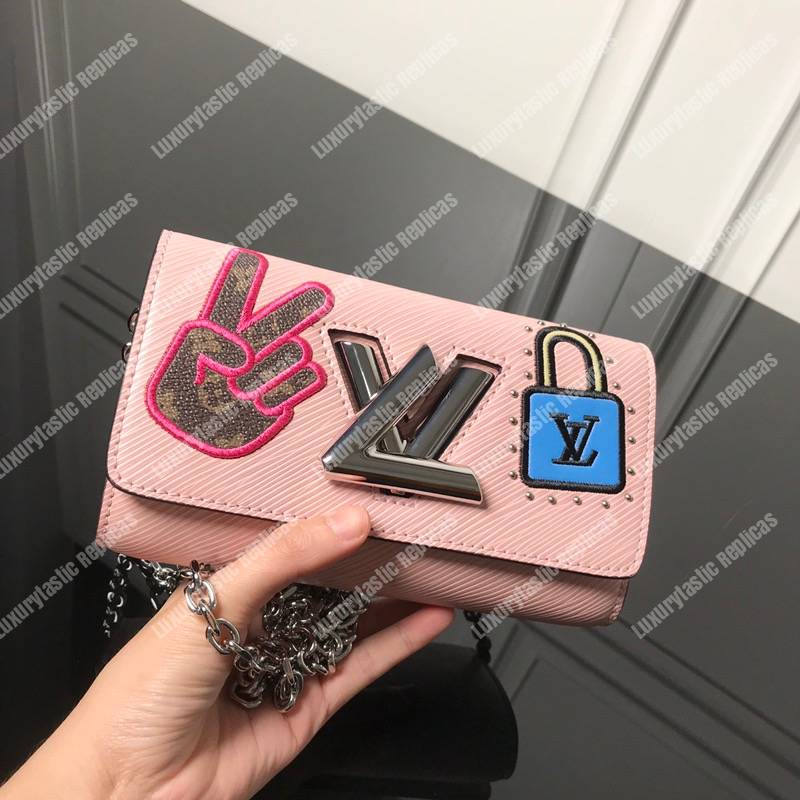 LV Twist Chain Wallet Epi Leather Travel and Trunk-Making Heritage Pink