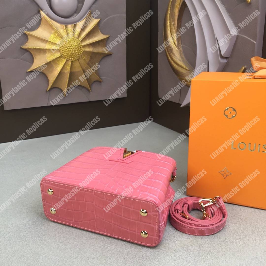 LV Capucines Mini Crocodilien Brillant Rose Tourmaline