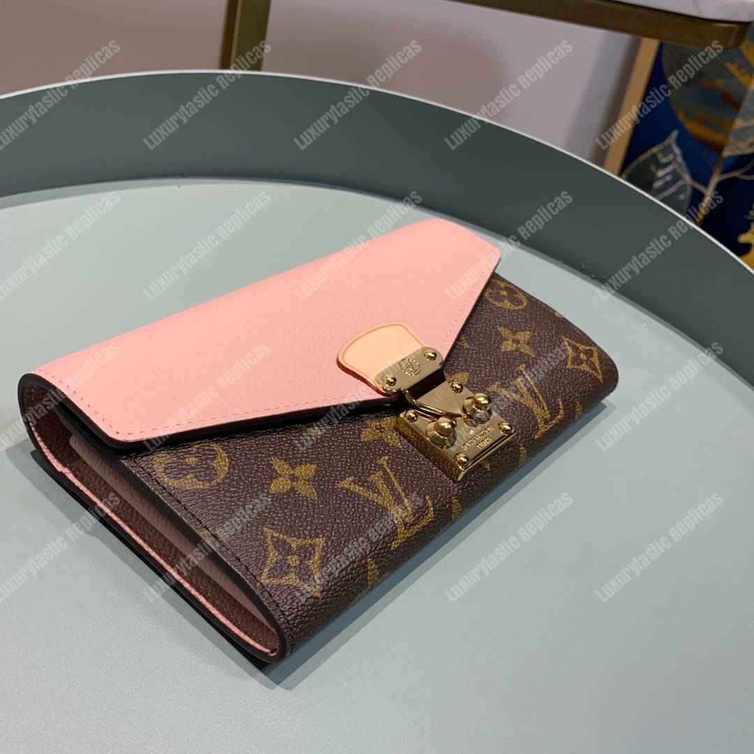 LV Pallas Wallet Monogram Canvas Peach