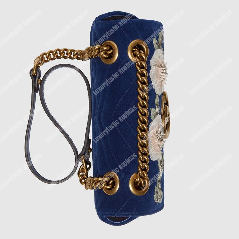 G*u*i gg marmont embroidered velvet mini bag dragonfly