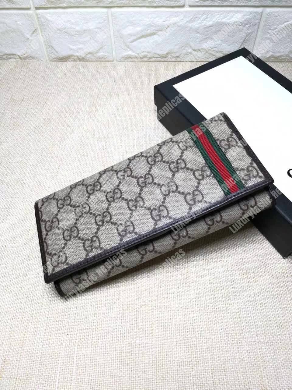 G*u*i gg sup*e continental wallet web grey
