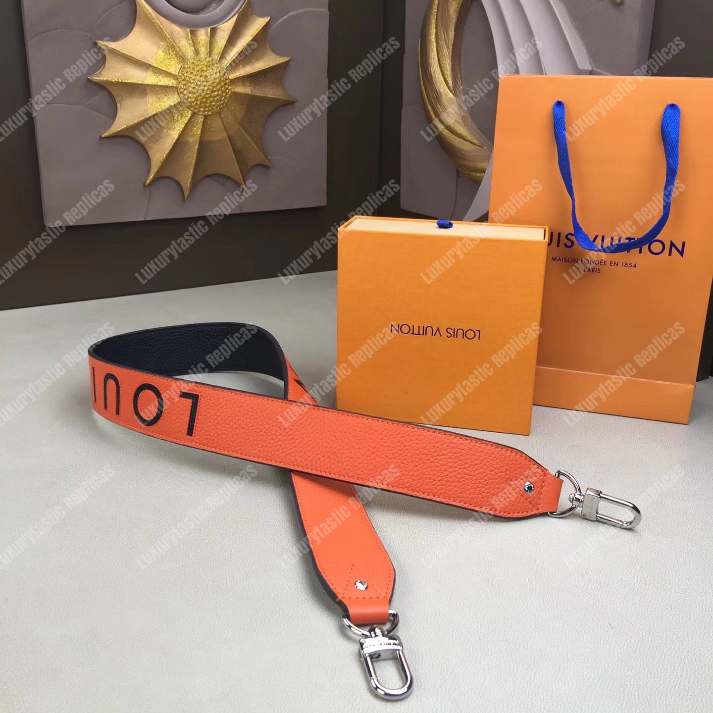 LV Bandouliere Taurillon Leather Orange