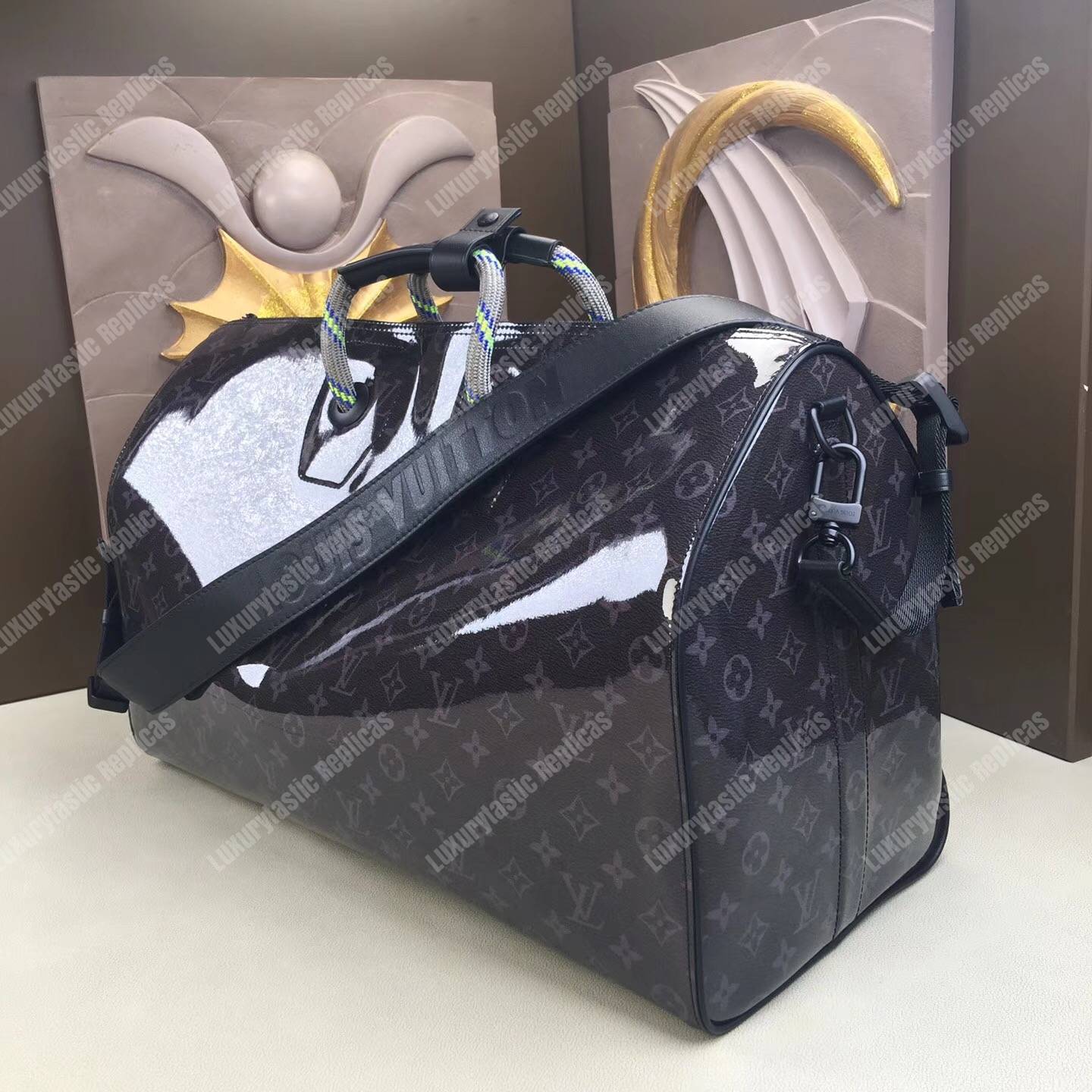LV Keepall Bandouliere 50 Monogram Eclipse Glaze