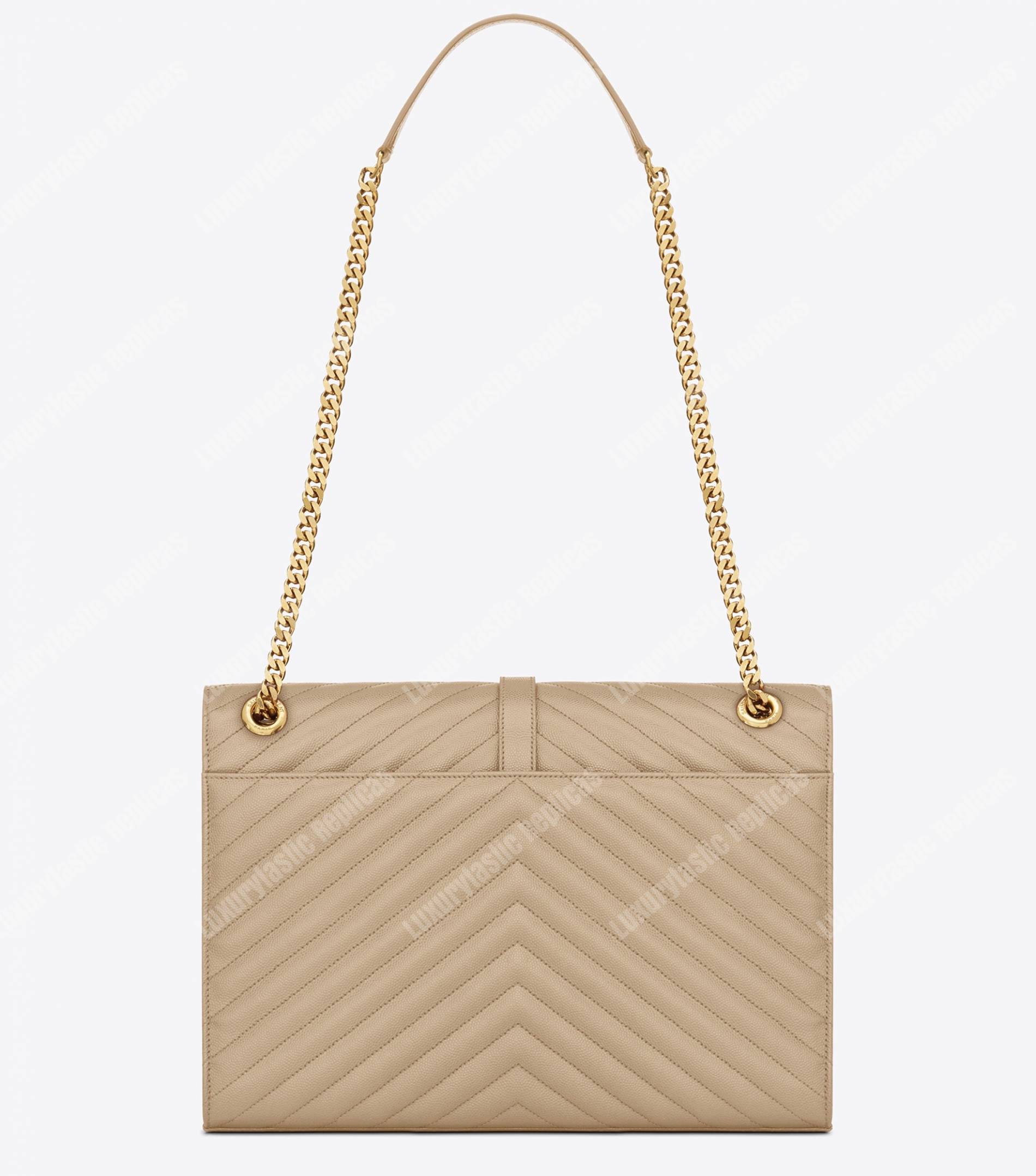 Saint Laurent Large Envelope Chain Bag Dark Beige