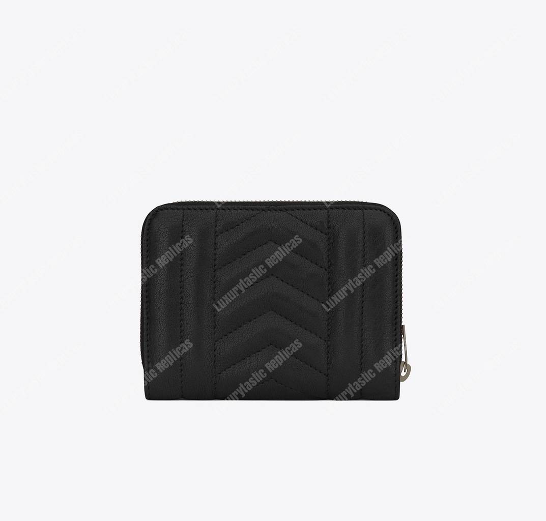 Saint Laurent Compact Zip Around Wallet Black