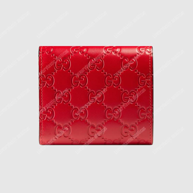 G*u*i gg padlock wallet hibiscus red