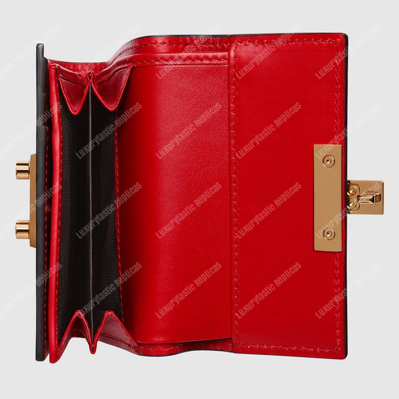 G*u*i gg padlock wallet hibiscus red