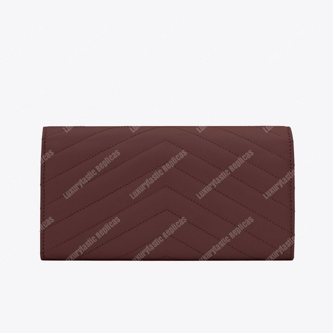 Saint Laurent Monogram Large Flap Wallet Dark Red De Poudre