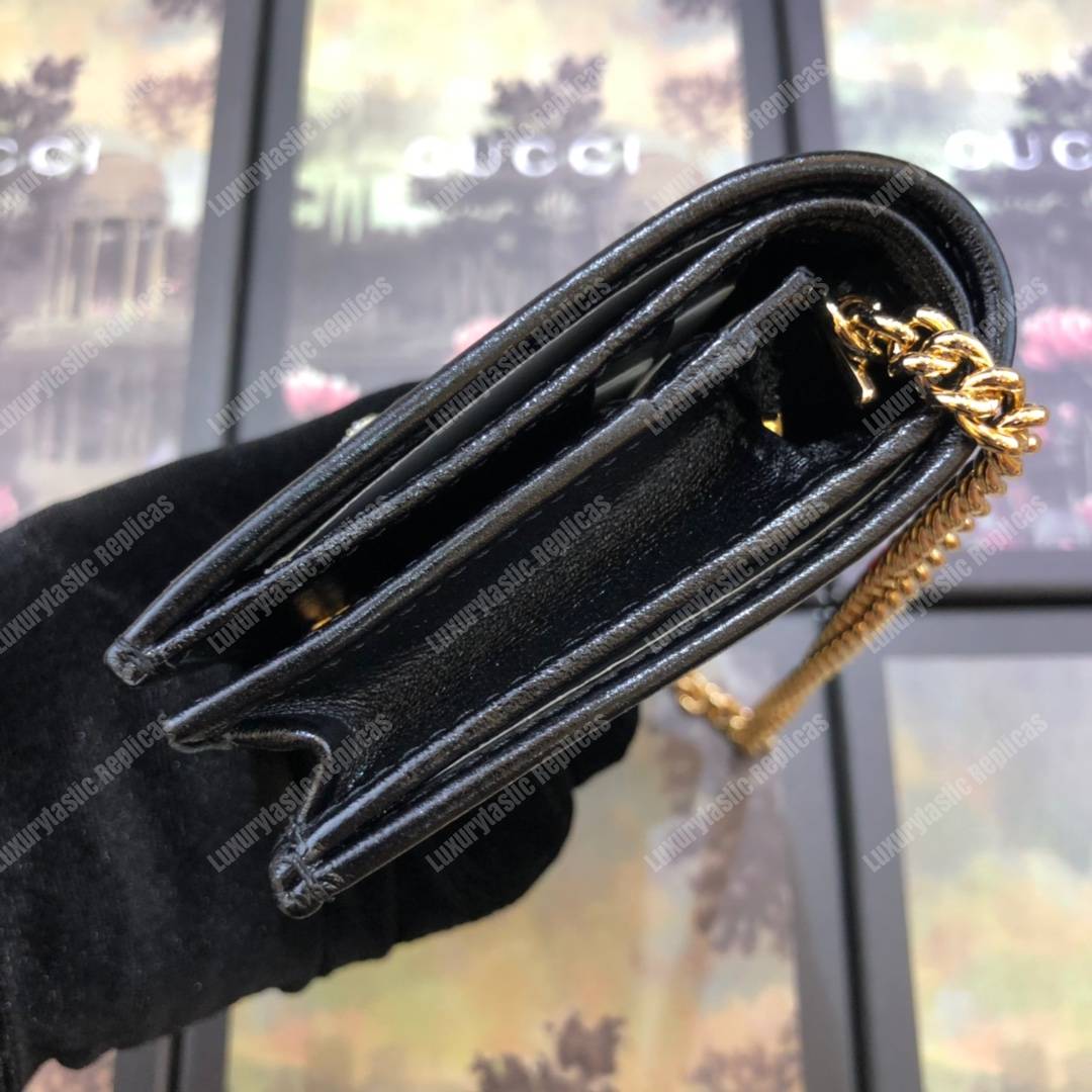 G*u*i rajah chain card case wallet black