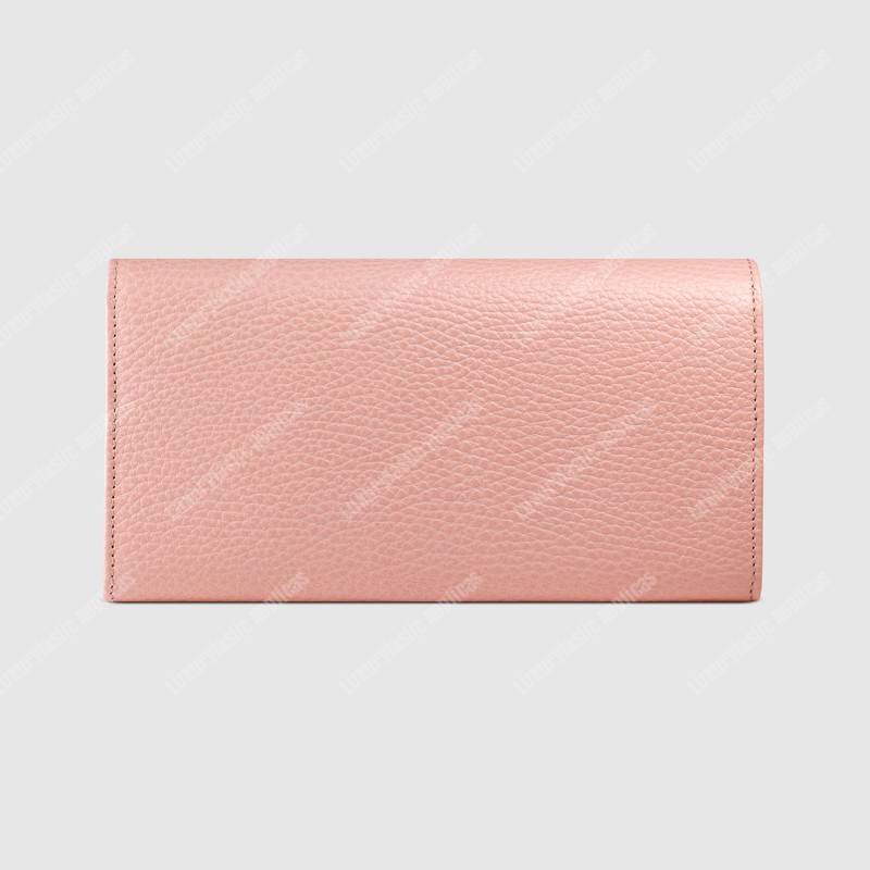 G*u*i gg leather continental wallet light pink