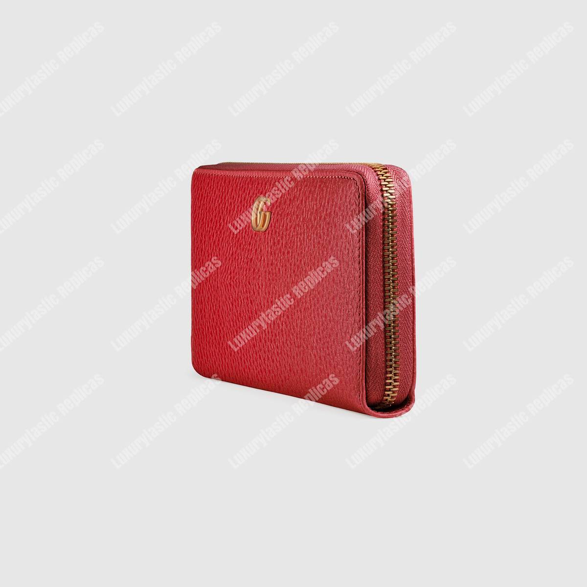 G*u*i gg leather zip around wallet hibiscus red